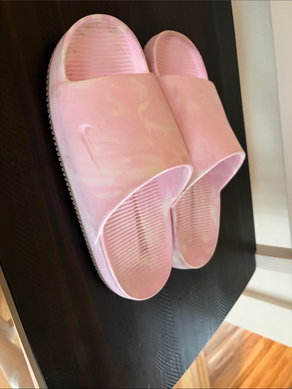 Nike Pink Marble Slip-On Sandals